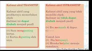 Pengertian kalimat aktif transitif adalah kalimat yang memiliki predikat yang harus disandingkan dengan objek. Memahami Materi Kalimat Aktif Transitif Intransitif Dan Kalimat Pasif Youtube