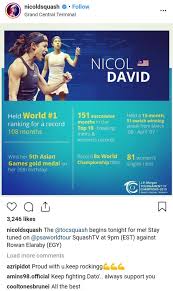 Born in malaysia, she was interested in mathematics and wanted to become an engineer until her unique talent as a squash player was discovered. 8 Lapan Kali Bergelar Juara Dunia Jumlah Pencen Datuk Nicol David Setaraf Pemenang Medal Olimpik Khalifah Media