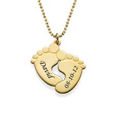 Engraved Baby Feet Necklace In 18k Gold Plating Baby Feet Necklace Baby Feet Gold Choker Necklace