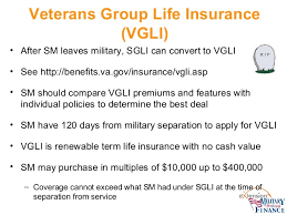 Group Life Insurance Veterans Group Life Insurance