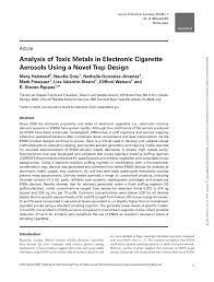 We've already discussed what can get. Pdf Analysis Of Toxic Metals In Electronic Cigarette Aerosols Using A Novel Trap Design