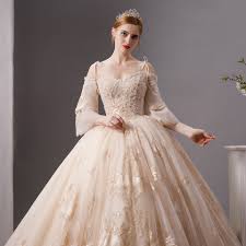 Find great deals on ebay for pink white wedding dress. Sl 1830 Top Quality Luxury Long Train Wedding Dress Champagne Color With Beading 2019 Wedding Dresses Aliexpress
