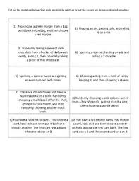 Dependent events vs independent events. Independent Vs Dependent Probability Worksheets Teaching Resources Tpt