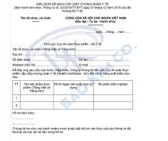 Mẫu đơn đề nghị cấp giấy chứng nhận y tế (HC) theo thông tư số  52/2015/TT-BYT | Giấy phép Bảo Kim