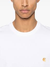Carhartt Logo-embroidered Crew-neck T-shirt In White