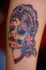 Dessin femme avec tatouage myvirtualdog. Tatouage Tete De Mort Mexicaine Signification Tendances