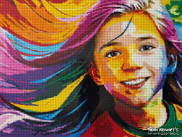I am incredibly proud to share my newest Rainbow Kids portrait, Olivia!  Olivia loves pink, rainbows, and sparkly things. She decided at a young age  to grow her hair out and to