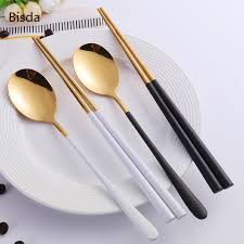 Korean chopsticks are special and different that chopsticks used in other asian cultures. Chopsticks Home Garden Stainless Steel Matte Spoon Chopsticks 10 Pairs Korean Traditional Made In Korea