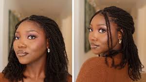 Human hair mini twist using Hotbraids Tight Afro kinky Coily Hair!