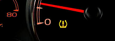 The tire pressure light on the car's dashboard came on.