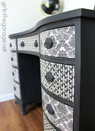 decoupage furniture with wallpaper