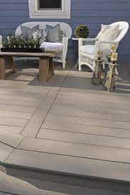 Azek porch in slate gray azek rail reserve in white with composite balusters depending on environmental conditions, all azek porch oyster®. Azek Harvest Decking Collection Composite Decking Timbertech