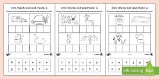 I have also designed some simple sentences using the cvc. A Cvc Words Cut And Paste Worksheets