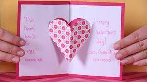 Now, close the card and press on. Valentine S Day Heart Fan Craft Valentine Day Crafts Heart Pop Up Card Valentine Crafts