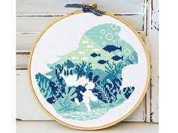 Stitch count 70w x 60h. Miyazaki Ponyo Modern Cross Stitch Pattern Ghibli Easy Cross Stitch Anime Movie Cross Stitch B Cross Stitch Patterns Simple Cross Stitch Modern Cross Stitch