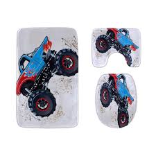 Check spelling or type a new query. Cute Cartoon Monster Truck 3 Piece Bathroom Rugs Set Bath Rug Contour Mat And Toilet Lid Cover Buy From 26 On Joom E Commerce Platform