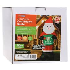 Santa is seven feet tall and sets up in minutes. Festive Magic Airpower Inflatable Countdown Santa With Led Lights Built I Auction Graysonline Australia