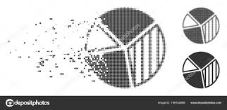 Dust Pixel Halftone Pie Chart Icon Stock Vector Ahasoft