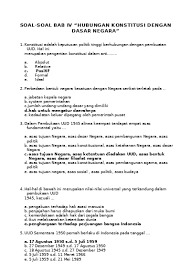 (13.7837) sekolah tinggi ilmu statistik jakarta 2014 konstitusi dan uud 1945 a. Soal Soal Dasar Negara Dan Konstitusi