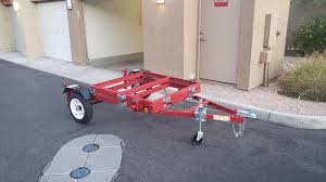 This is the inexpensive folding 4'x8' haulmaster 1200 lb flatbed trailer (deck not included) that goes for about $300 at harbor freight. Utility Trailer Foldable Haul Master Brand New 0 Miles For Sale In Tempe Az Offerup