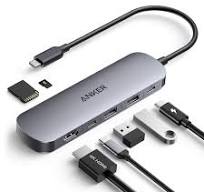 ‫انكر موزع USB C، محول USB متعدد المنافذ 7 في 1 لاجهزة اللابتوب، موزع USB C  الى HDMI 4K@60Hz، توصيل طاقة 85 واط، 3 منافذ بيانات USB A وC 3.0، بطاقة ...‬‎