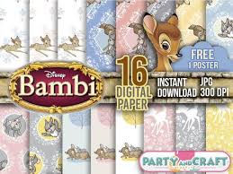 Disney Bambi Digital Paper Instant Download Scrapbooking Bambi Printable Paper Craft Forest Bambi Scra Digital Scrapbook Paper Digital Paper Disney Scrapbook