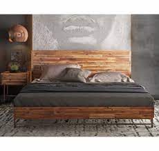 King size platform bed frame is designed to hold and support the mattress off the. Bushwick 2 Pc Brown Wood King Platform Bed Set By Tov Furniture