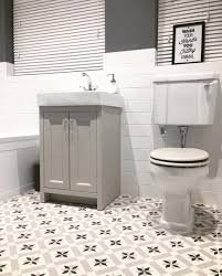 A victorian bathroom is so small because its function is restricted to the flow of water into and out of the tub and shower. Victorian Plumbing On Twitter White Walls And Grey Bathroom Furniture Set The Scene In This Bathroom For That Dramatic Pattern Tiled Floor Beautiful Bathroomideas Https T Co Ngygbsezkw