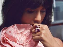 Bochic “Orient” Red Ruby and Multi Color Sapphires Ring Set In 18K Gold and  Silver For Sale at 1stDibs