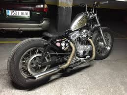Harley Davidson Sportster Super Narrow De Lowbrow Madrid Espana Japanstyle Bobber Chopper Homemade Burly Harley Davidson Sportster Harley Harley Davidson Bikes