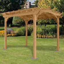 Suncast 10 Ft W X 12 Ft D Cedar Pergola Outdoor Pergola Pergola Cost Cedar Pergola