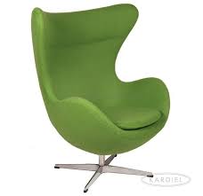 Egg Chair Apple Green Boucle Cashmere Wool Egg Chair Comfy Leather Chair Lounge Chair Design