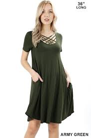 Premium Short Sleeve Triple Lattice Dress Zenana Outfitters Women S Clothing Lattice Dress Sleeved Swing Dress Dresses