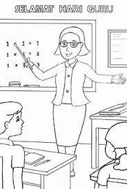 Guru dan murid sekolah kartun tangan foto guru dan pelajar. Kartun Guru Hitam Putih