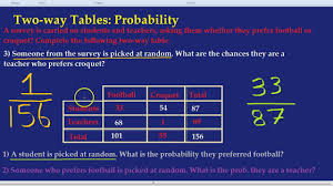 Copy Of Two Way Tables Lessons Tes Teach