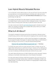 Lean Hybrid Muscle Diet Pdf