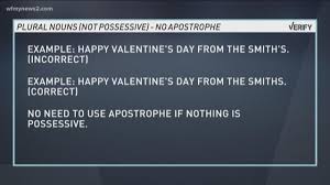 Grammar Verify Let S Get The Apostrophe S Rule Straightened Out Wfmynews2 Com