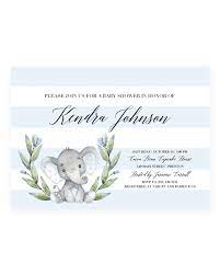 Blue Elephant Baby Shower Invitation Template Download By Littlesizzl Elephant Baby Shower Invitations Baby Shower Invitation Templates Baby Shower Invitations