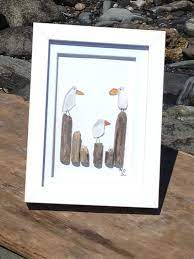 Hooked In Maine Seaglass Art Beach Glass Crafts Sea Glass Art Pebble Art