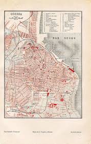 The map shows street names, train lines, electric tram lines and stops, and many numbered (but unlabeled) buildings. Odessa Vintage City Map Street Plan 1920s Ukraine Black Sea Etsy City Map Map City Maps