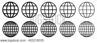 See globe with meridians in all your installed system fonts 👇. Globe Icon Set Web Vector Photo Free Trial Bigstock