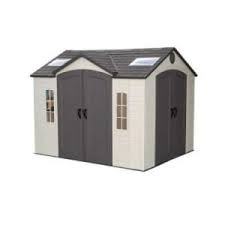 Lifetime 10 Ft X 8 Ft High Density Polyethylene Hdpe Shed 60001 The Home Depot Outdoor Storage Sheds Shed Storage Plastic Sheds