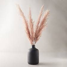 Preserved Pampas Grass Bunch Black Vase Grass Decor Dried Flower Arrangements