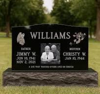 $1,000 OFF! Large Companion Black Granite Headstone / Top 42