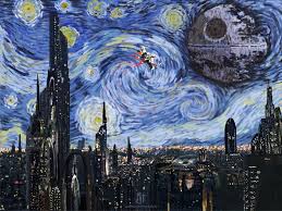 Star Wars Van Gogh A Starry Wars Night Giclee Art Etsy In 2021 Star Wars Painting Star Wars Art Star Wars Art Painting