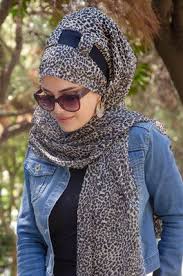 Aise Tesettur Biritli Leopar Hazir Sal 1 Sal Sapka Esarp