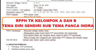 Check spelling or type a new query. Rpph Tk Kelompok A Dan B Tema Diri Sendiri Sub Tema Panca Indra Kurikulum 2013 Arsip Paud