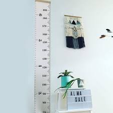 wooden wall hanging child growth chart height measure ruler sticker room home