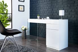 Schaffen sie ein neues wohngefühl und optimieren sie ihren arbeitsbereich. Design Schreibtisch Sierra 120cm Hochglanz Weiss Glas Dunord