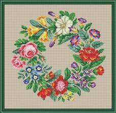 Welcome to cross stitch pattern central, an often updated online directory currently featuring 17,071 links to free cross stitch patterns & tutorials. Berlin Woolwork Antique Multi Floral Wreath 4 Counted Cross Cross Stitch Patterns Cross Stitch Art Stitch Patterns